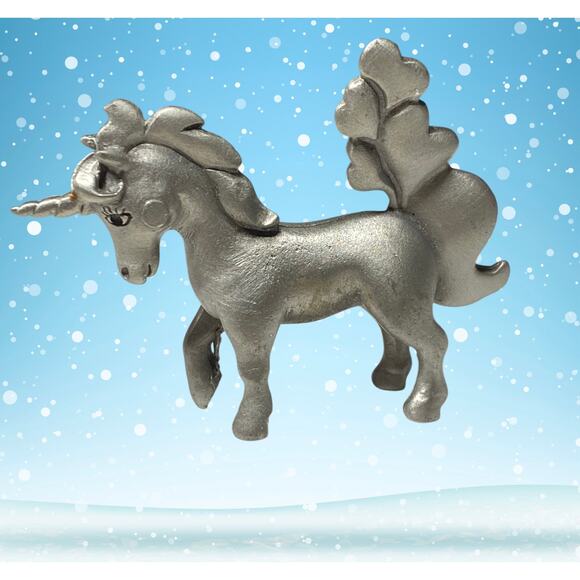 Vintage 1984 Hudson Pewter Unicorn Figurine #3153 Made in USA Fantasy Gift - Picture 1 of 5